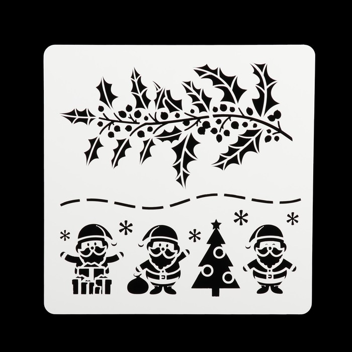 Трафарет квадратный "Зимние ягоды" 15х15 см