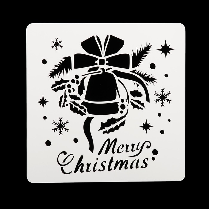 Трафарет квадратный "Колокольчик с бантом" 15х15 см