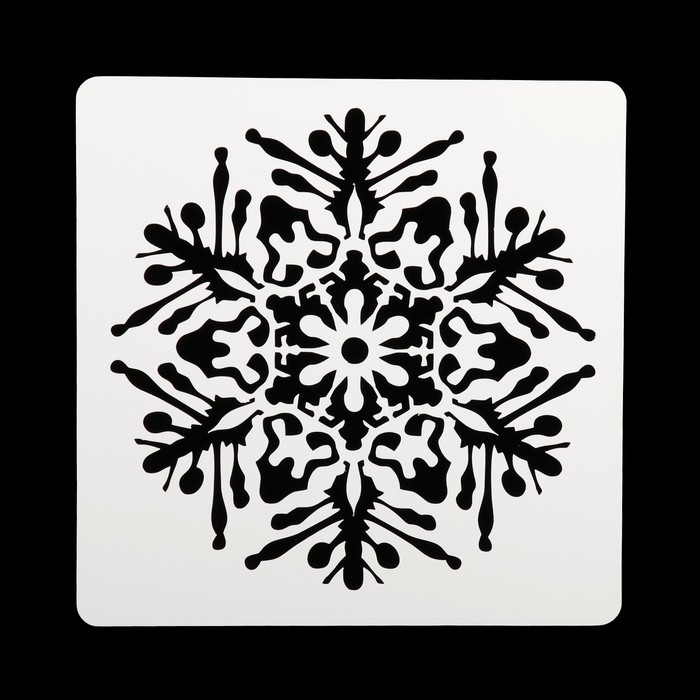 Трафарет квадратный "Крупная снежинка" 15х15 см