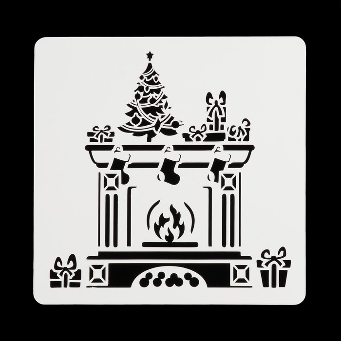 Трафарет квадратный "Накануне Рождества" 15х15 см