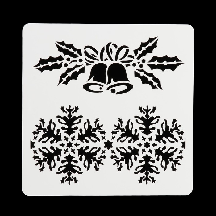 Трафарет квадратный "Новогодние радости" 15х15 см