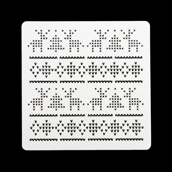 Трафарет квадратный "Олени у елочки" 15х15 см