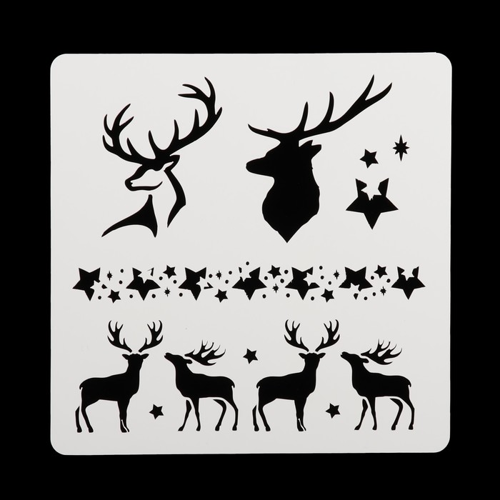 Трафарет квадратный "Олени" 15х15 см