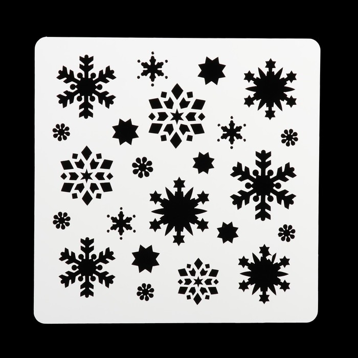 Трафарет квадратный "Снежинки" 15х15 см