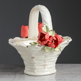 

Ваза для конфет "Корзинка", керамика, 17 см, микс