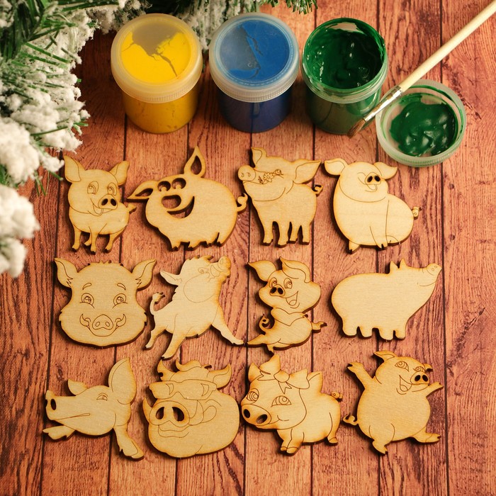 Набор для творчества «Символ года 2019», 12 шт, H фигурки=4,5 см