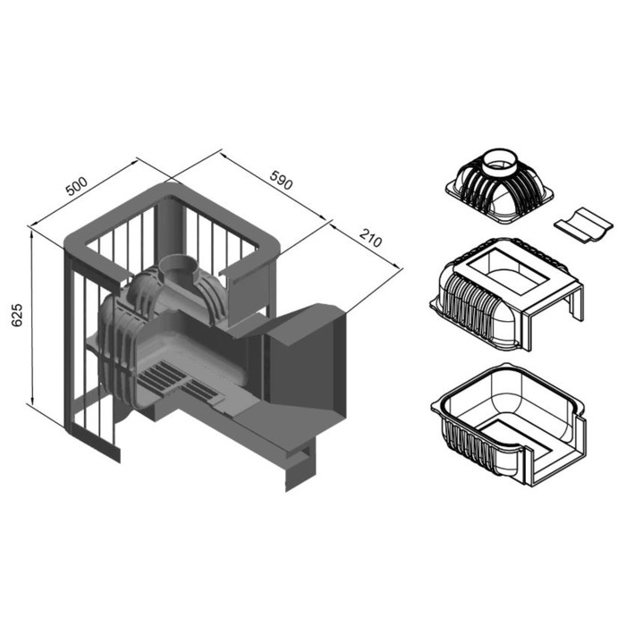 Печь для бани Этна Магма 24 ДТ-4, дровяная