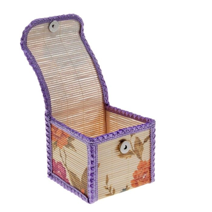 Шкатулка-соломка с кантом "Летние мечты" квадратная