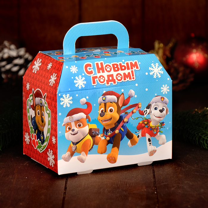 Коробка складная PAW PATROL "С Новым годом!", 15 х 13 х 10 см