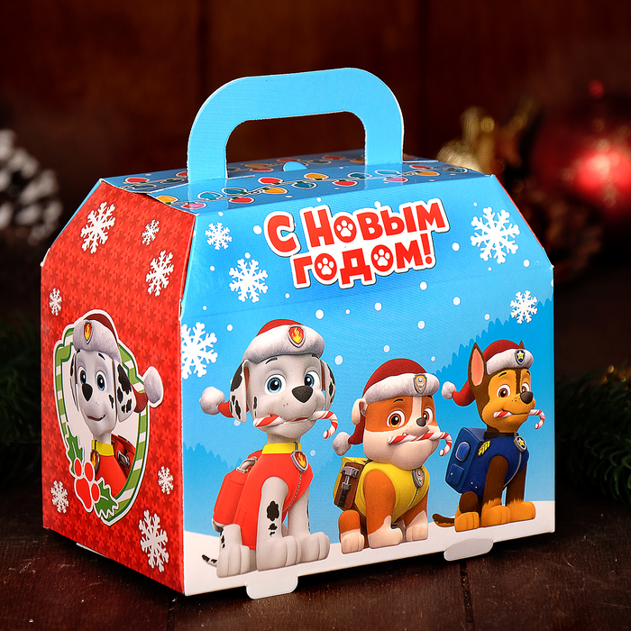 Коробка складная PAW PATROL "С Новым годом!", 15 х 13 х 10 см