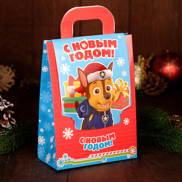 Коробка складная PAW PATROL "Веселых праздников", 15 х 20 х 8 см