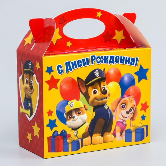 Коробка складная PAW PATROL "С Днём Рождения", 15 х 12 х 7 см