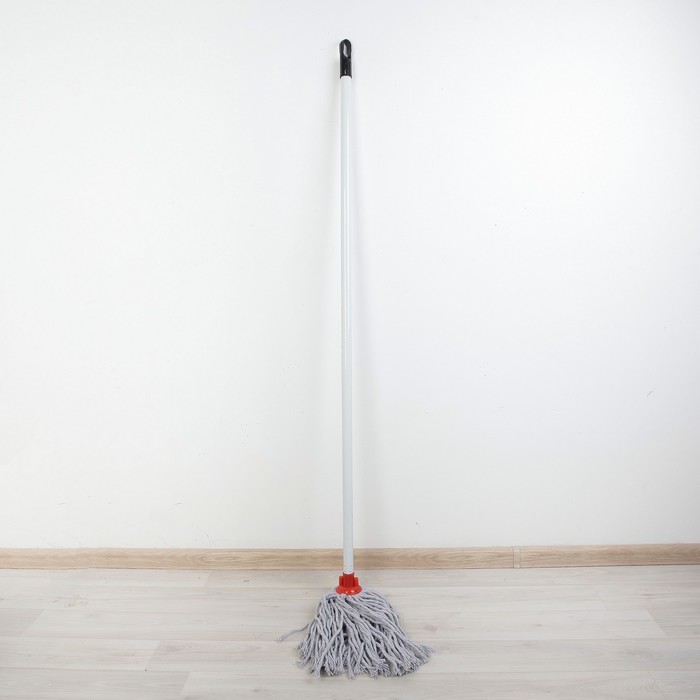 Швабра с х/б насадкой 150 гр, металлический черенок 120 см,