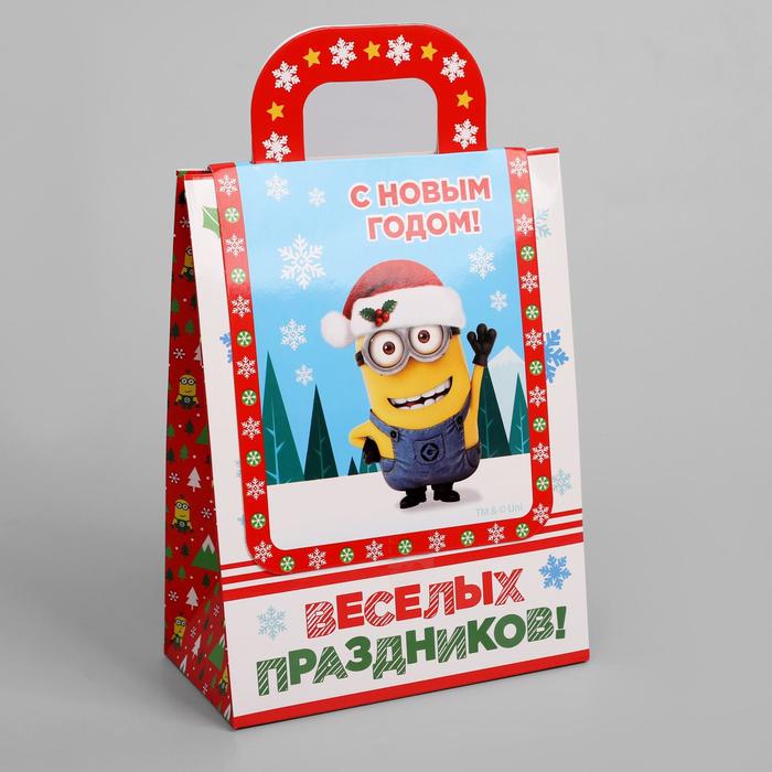 Коробка складная "С Новым Годом!", Гадкий Я, 15 х 20 х 8 см