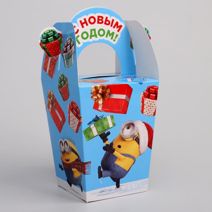 Коробка складная "С Новым годом!", Гадкий Я, 10 х 13 х 10 см