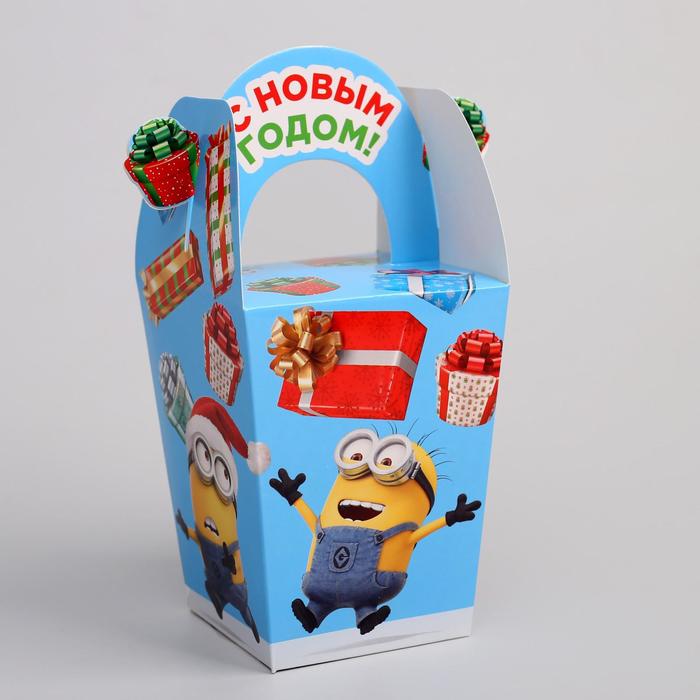 Коробка складная "С Новым годом!", Гадкий Я, 10 х 13 х 10 см