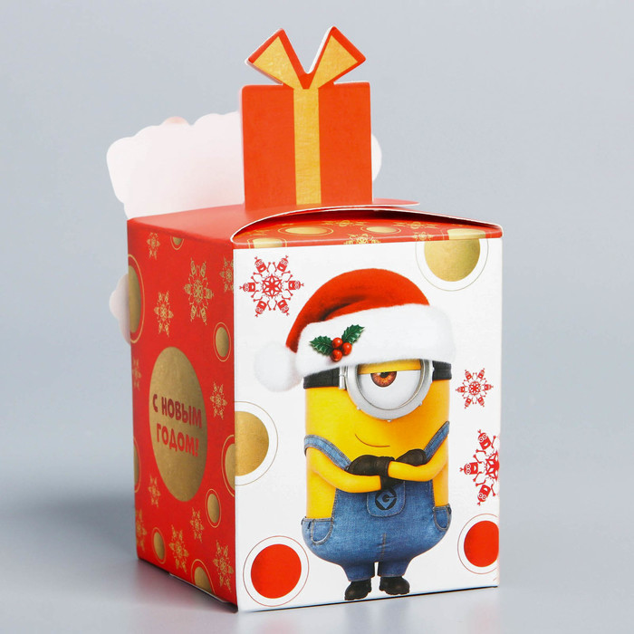 Коробка складная "С новым годом!", Гадкий Я, 8 х 10 х 8 см