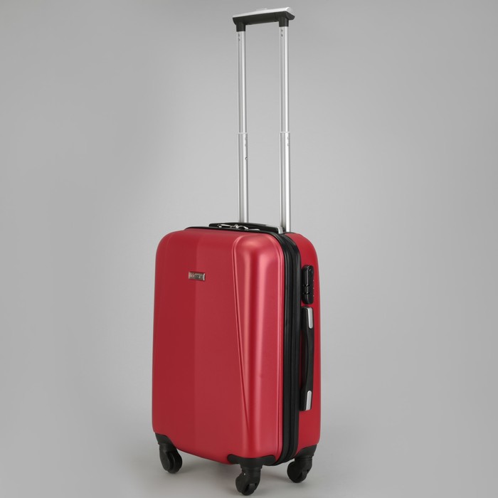 Чемодан малый "Магистраль", 20", отдел на молнии, кодовый замок, 4 колеса, цвет красный