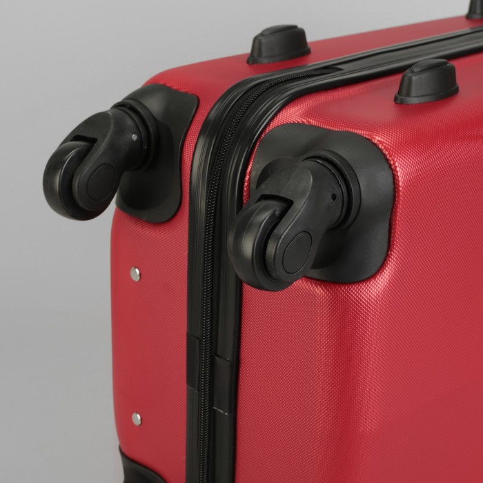 Чемодан малый "Магистраль", 20", отдел на молнии, кодовый замок, 4 колеса, цвет красный