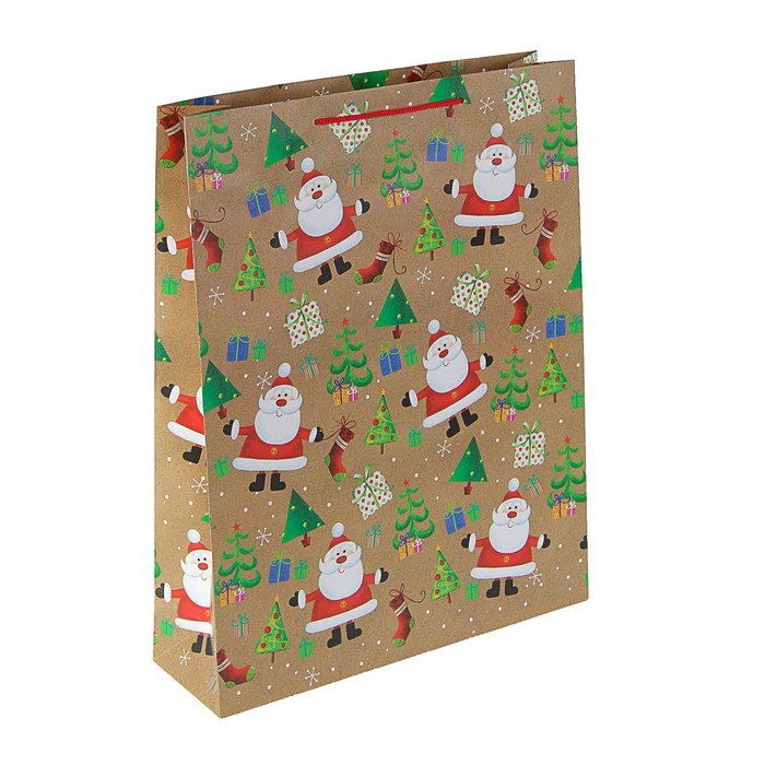 Пакет подарочный "В гостях у Деда Мороза", 33 х 42,5 х 10 см