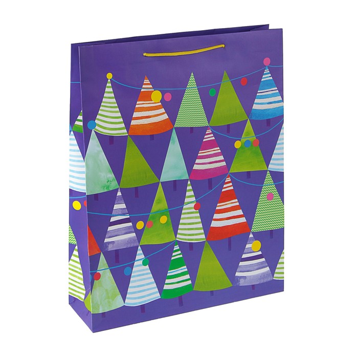 Пакет подарочный "Елочки-иголочки", 33 х 42,5 х 10 см
