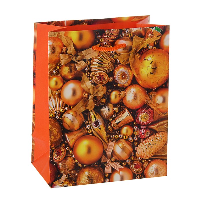 Пакет подарочный "Елочные игрушки", 11,4 х 11,4 см