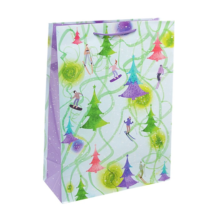 Пакет подарочный "Снежные забавы", 26 х 36 х 11,5 см