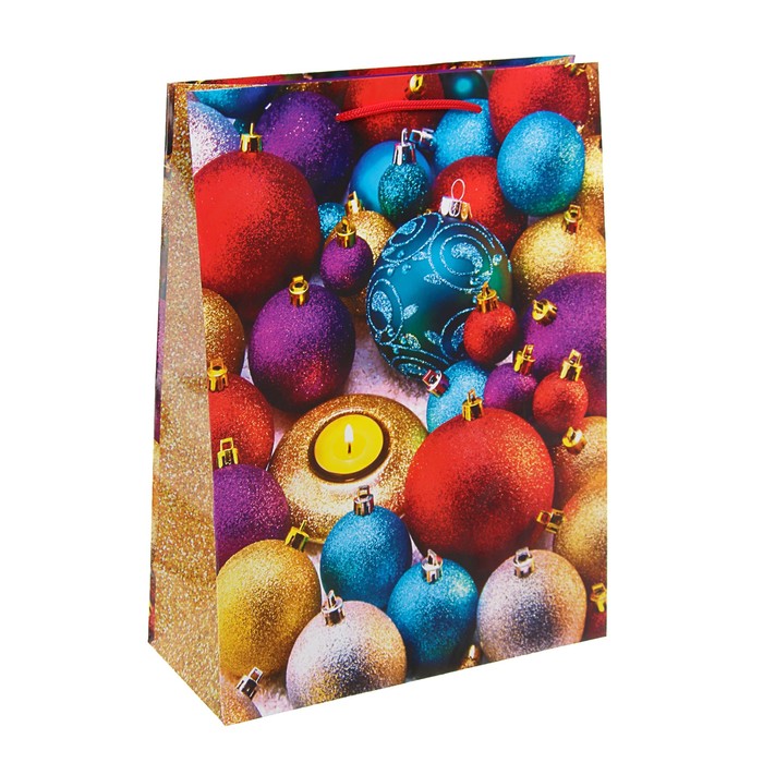 Пакет подарочный "Рождественские украшения", 26 х 36 х 11,5 см