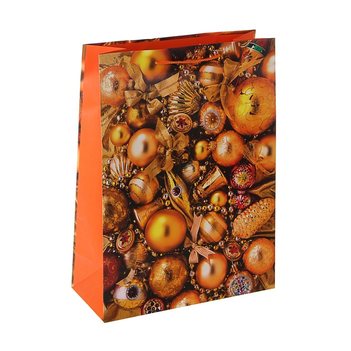 Пакет подарочный "Елочные игрушки", 26 х 36 х 11,5 см