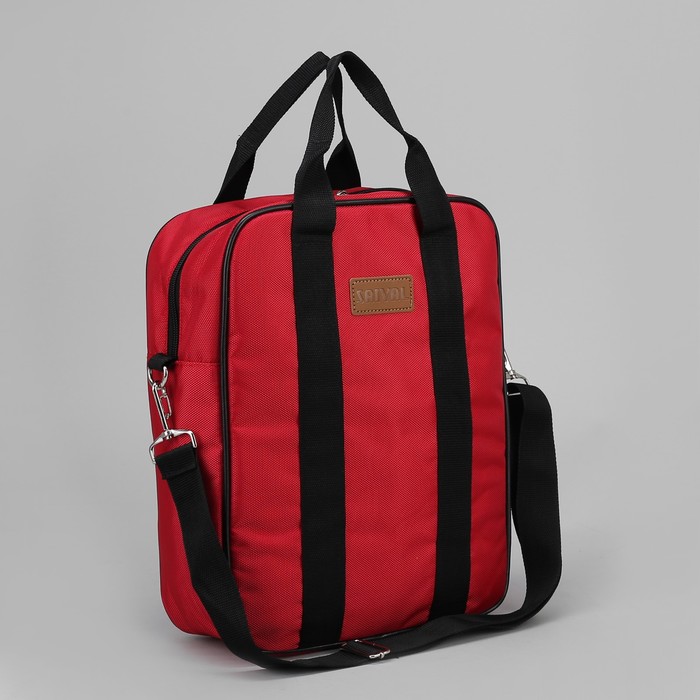 Сумка молодёжная, отдел на молнии, длинный ремень, цвет красный