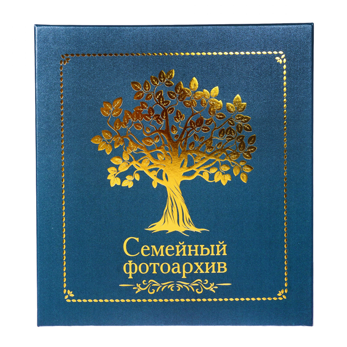 Фотоальбом в подарочной коробке "Семейный фотоархив", экокожа, 20 магнитных листов