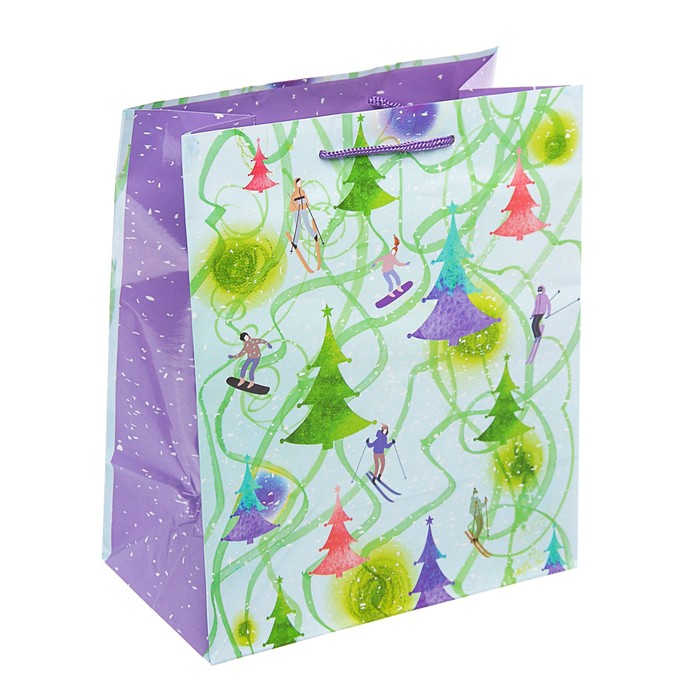 Пакет подарочный "Снежные забавы", 20 х 24 х10,2 см