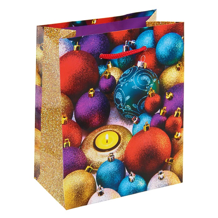 Пакет подарочный "Рождественские украшения", 11,4 х 11,4 см