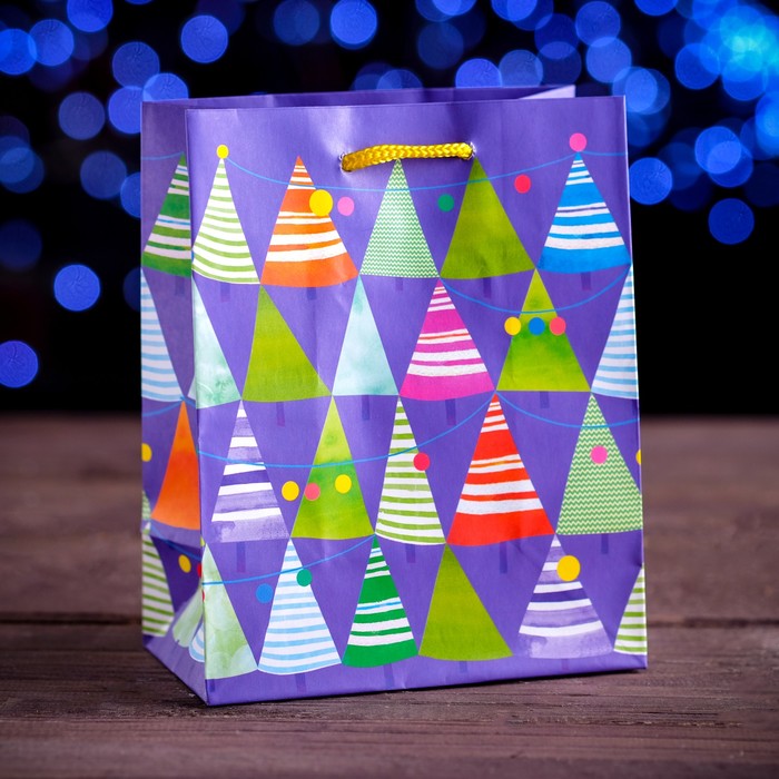 Пакет подарочный "Елочки-иголочки", 11,4 х 11,4 см