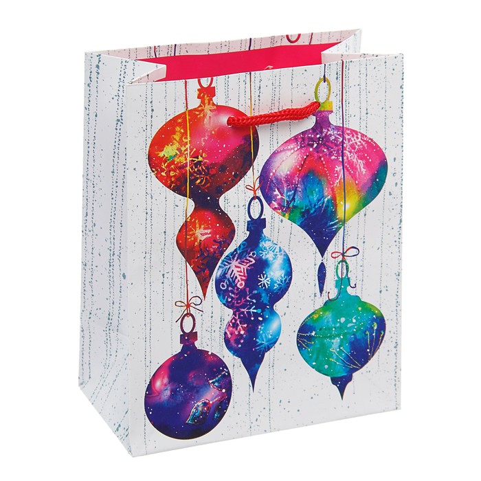 Пакет подарочный "Новогодние игрушки", 11,4 х 11,4 см