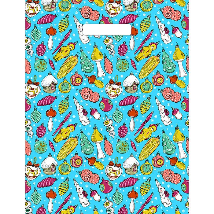 Пакет "Ретро-игрушки", полиэтиленовый с вырубной ручкой, 40х31 см, 30 мкм