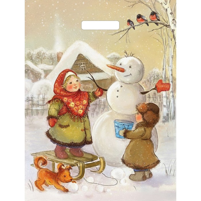 Пакет "Детвора", полиэтиленовый с вырубной ручкой, 40х31 см, 60 мкм