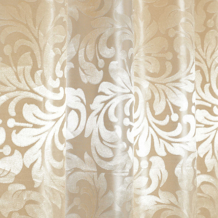 Штора портьерная 145х260 см жаккард, цв.бежевый, пэ 100%