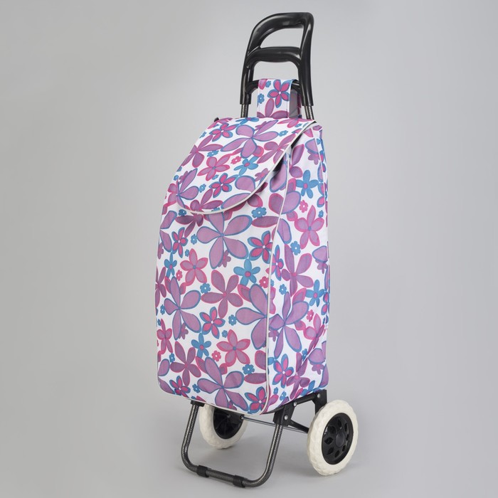 Сумка хозяйственная на тележке "Цветы"