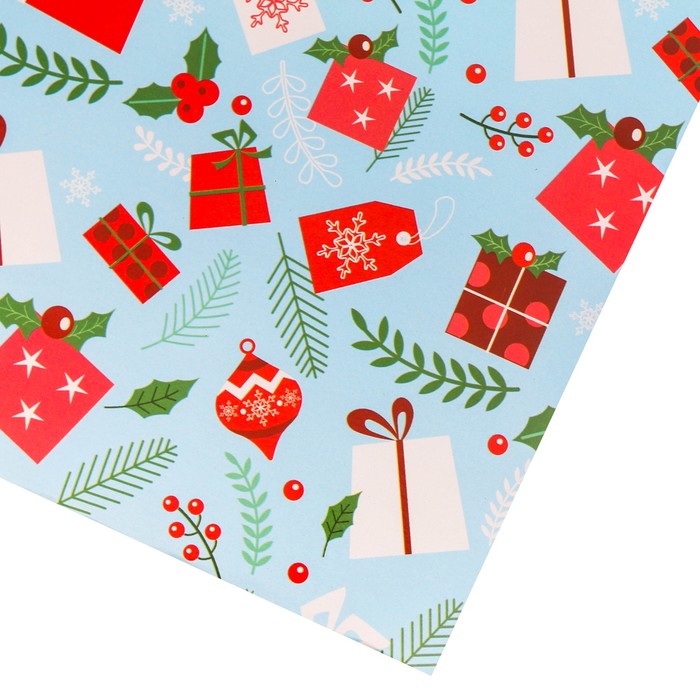 Бумага упаковочная глянцевая «Яркие подарки», 70 х 100 см