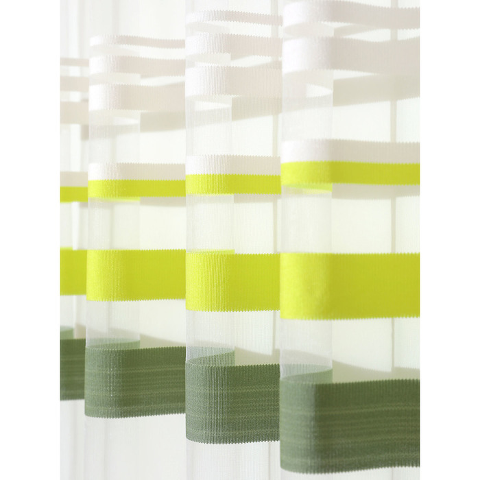 Штора для кухни 145х270 см тюль, цв.зелёный, пэ 100%