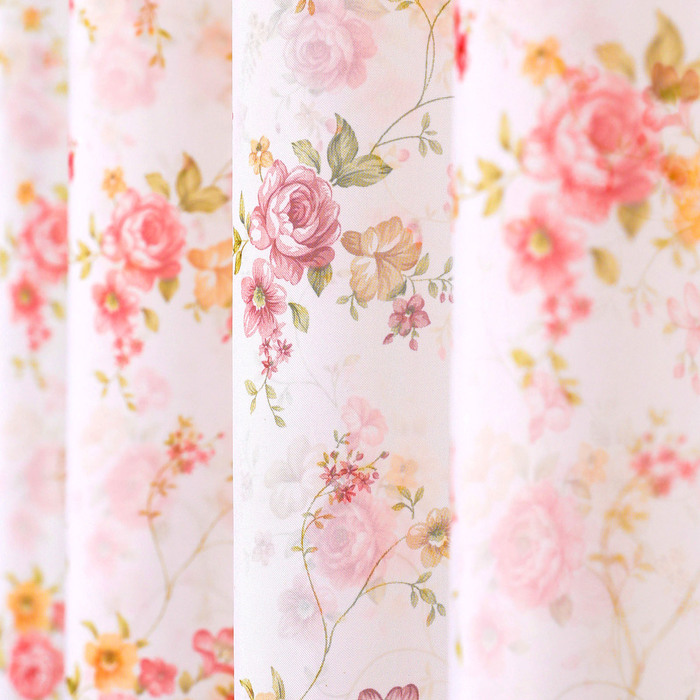 Штора для кухни 145х170 см тюль, цв.розовый, пэ 100%