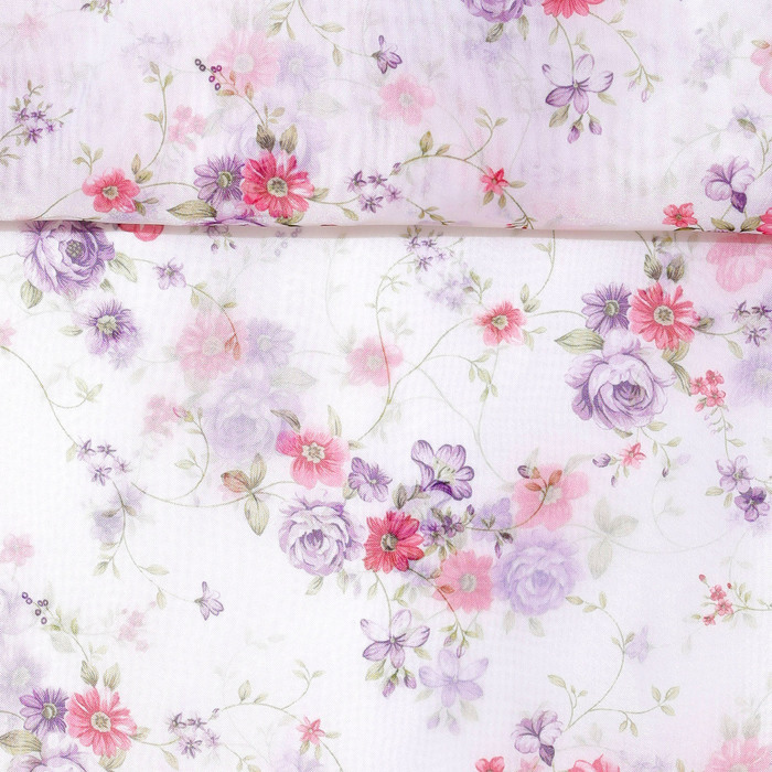 Штора для кухни 145х170 см тюль, цв.сиреневый, пэ 100%