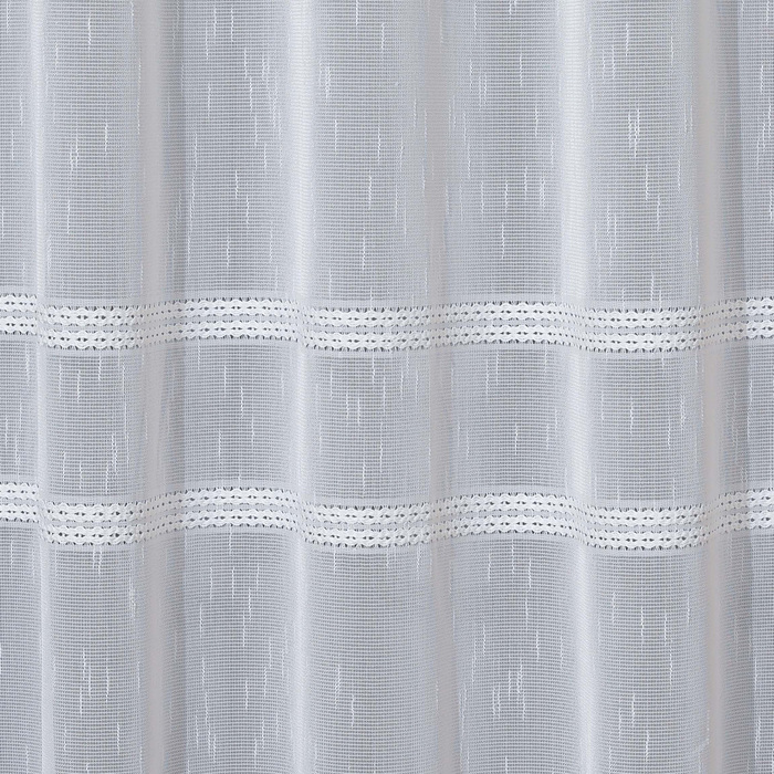 Штора 145х260 см сетка с батистом, цв.белый, пэ 100%