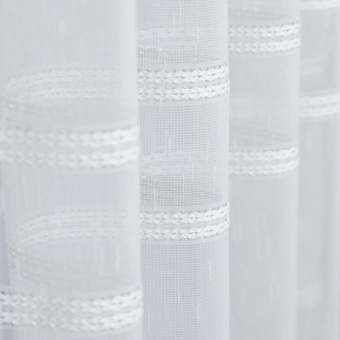 Штора 145х260 см сетка с батистом, цв.белый, пэ 100%