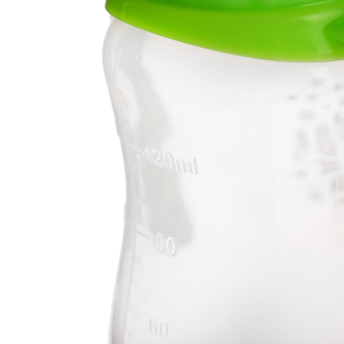 Бутылочка для кормления «Зайка Тяпа» детская приталенная, с ручками, 150 мл, от 0 мес., цвет зелёный