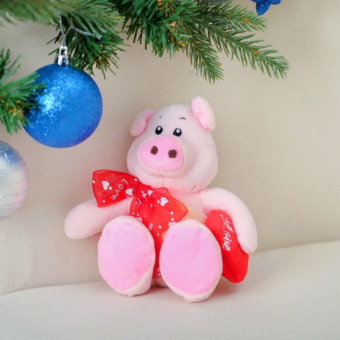 Мягка игрушка "Хрюша красный бант"