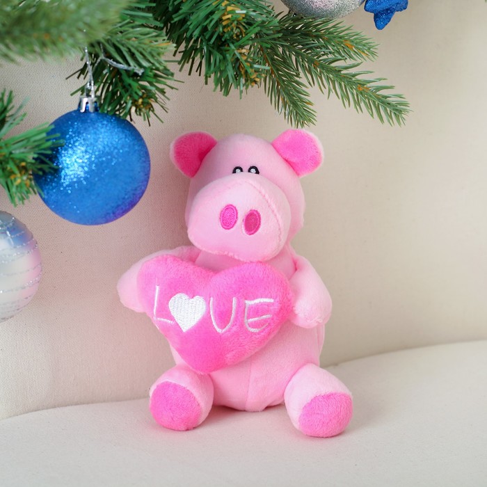 Мягкая игрушка "Розовый хрюн в лапках сердце"