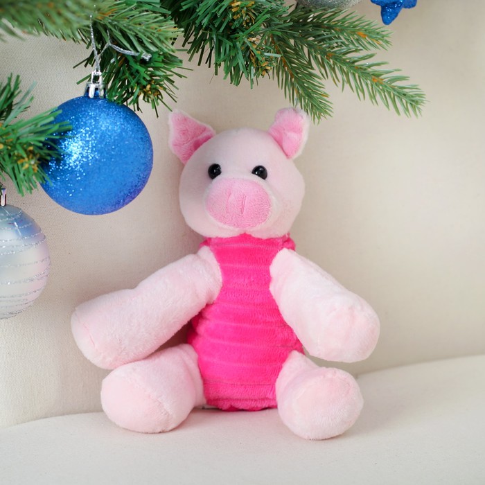 Мягкая игрушка "Свинка в маечке в полоску" 14 см