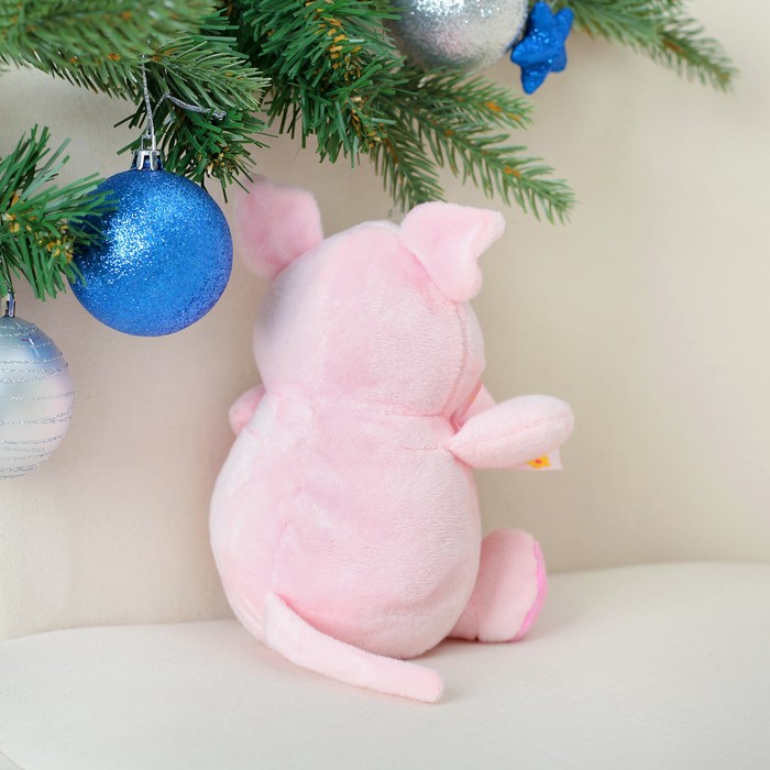 Мягкая игрушка "Поросюшка бант в цветочек" 15 см